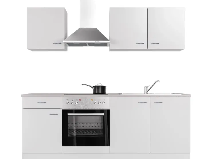 Flex-Well Classic Einbauküchen|Kochfelder<Küchenzeile Wito 210 cm Weiß