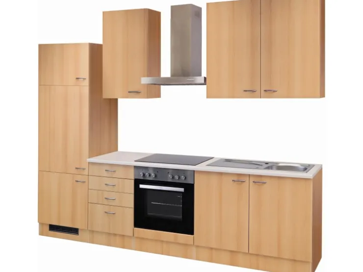 Outlet Flex-Well Classic Küchenzeile Nano 270 cm Buche Nachbildung