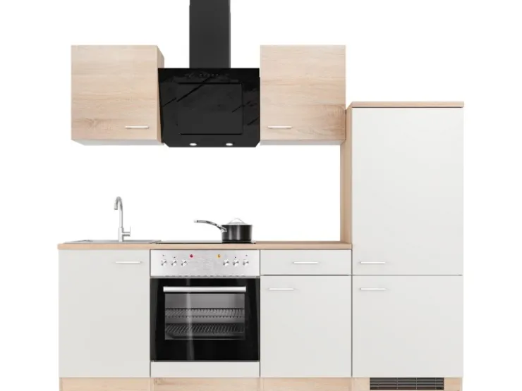 Online Flex-Well Classic Küchenzeile Florida 220 cm Weiß - Sonoma Eiche