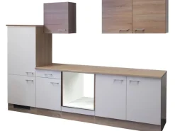 Flex-Well Classic Winkelküchen|Einbauküchen<Küchenzeile Florida 270 cm ohne E-Geräte Sonoma Eiche-Weiß