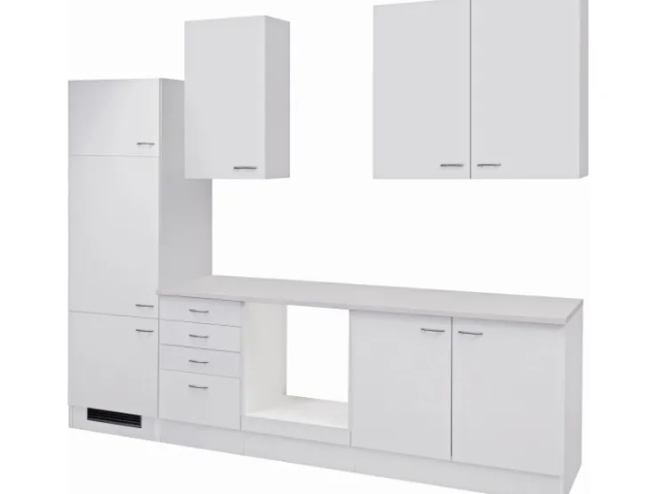 Flex-Well Classic Einbauküchen<Küchenzeile Wito 270 cm ohne E-Geräte Weiß