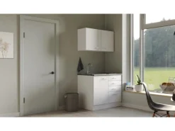 Discount Miniküche Lucca 100 cm Weiß matt - Caledonia Miniküchen|Single-Küchen