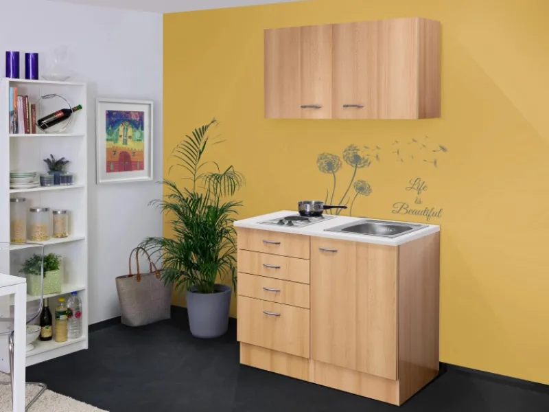Sale Miniküche Nano 100 cm Buche Nachbildung Single-Küchen|Pantryküchen