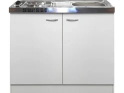 New Flex-Well Classic Miniküche Wito 100 cm mit Pantryauflage Weiß