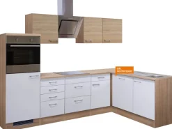 Online Flex-Well Classic Winkelküche Florida 280x170 cm Weiß-Sonoma Eiche Nachbildung