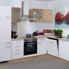 Flex-Well Classic Winkelküchen<Winkelküche Florida 280 cm ohne E-Geräte Sonoma Eiche-Weiß