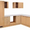 Flex-Well Classic Winkelküchen|Küchenschränke<Winkelküche Nano 280 cm ohne E-Geräte Buche Nachbildung