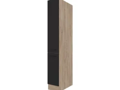Sale Flex-Well Exclusiv Apotheker-Hochschrank Capri 30 cm Schwarz Matt-Endgrain Oak