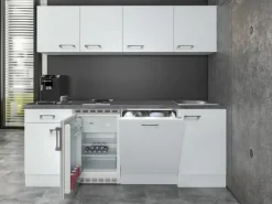 Discount Flex-Well Exclusiv Büroküche Joelina 210 cm Weiß