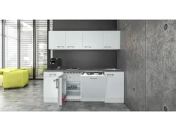 Discount Flex-Well Exclusiv Büroküche Joelina 210 cm Weiß