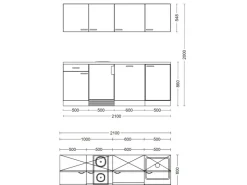 Discount Flex-Well Exclusiv Büroküche Joelina 210 cm Weiß