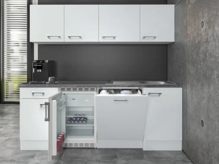 New Flex-Well Exclusiv Büroküche Joelina 210 cm Weiß