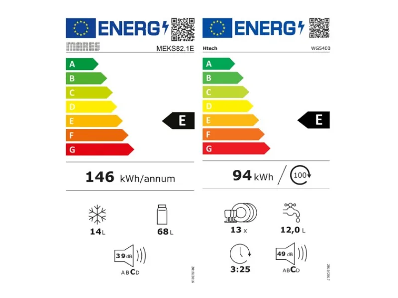 Büroküche Valero 210 cm Hochglanz Weiß-Sonoma Eiche Kochfelder|Kühlschränke