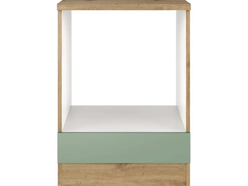 Discount Herdumbauschrank Cara 60cm Schilfgrün matt - Artisan Eiche Herde