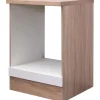 Outlet Herdumbauschrank Valero 60cm Hochglanz Weiß-Sono. Eiche Herde|Küchenschränke
