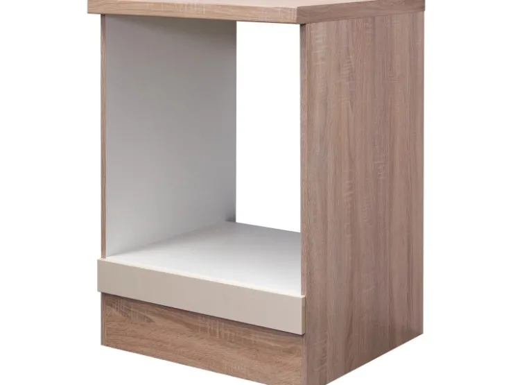 Discount Flex-Well Exclusiv Herdumbauschrank Orlando 60cm Kaschmir Glanz-Sonoma Eiche