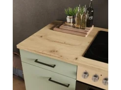 Best Flex-Well Exclusiv Küche 1701-016 Cara 220 cm Schilfgrün matt - Artisan Eiche