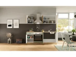 Outlet Flex-Well Exclusiv Küche 1601-036 Cara 210 cm Schilfgrün matt - Artisan Eiche