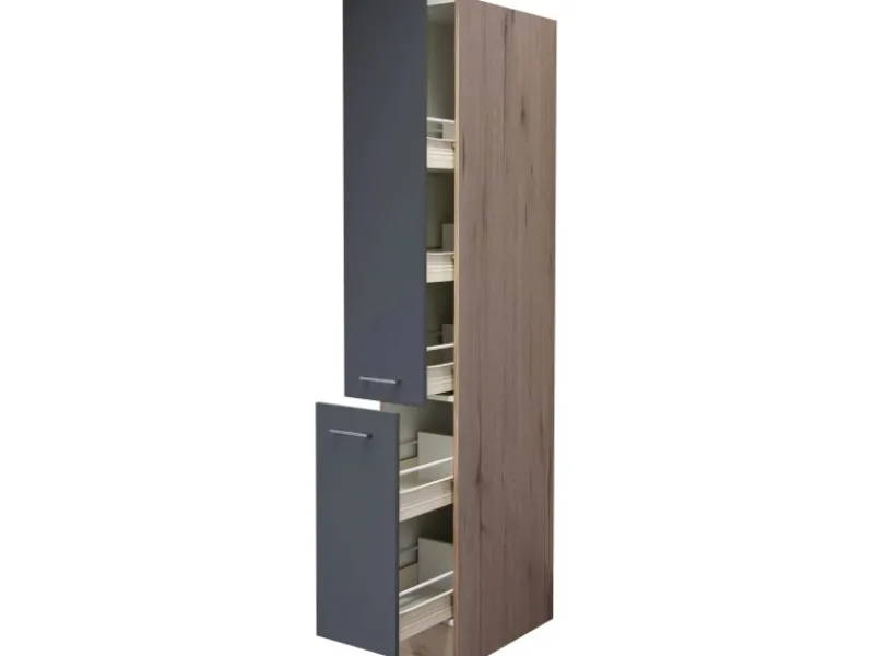 New Küchen-Apothekerhochschrank Morena 30 cm Basaltgr. - San Remo Küchenschränke