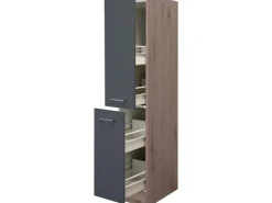 Flex-Well Exclusiv Küchenschränke<Küchen-Apothekerschrank Morena 30cm Basaltgrau-San Remo