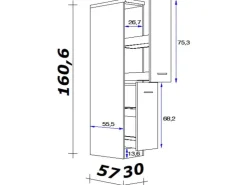 Flex-Well Exclusiv Küchenschränke<Küchen-Apothekerschrank Vintea 30cm Magnolie-Lancelot Oak