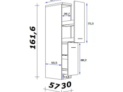 Hot Flex-Well Exclusiv Küchen-Apothekerschrank Joelina 30 cm Weiß