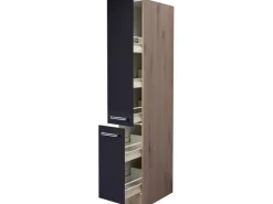 Sale Flex-Well Exclusiv Küchen-Apothekerhochschrank Lara 30cm Anthra.-San Remo Eiche Anthrazit