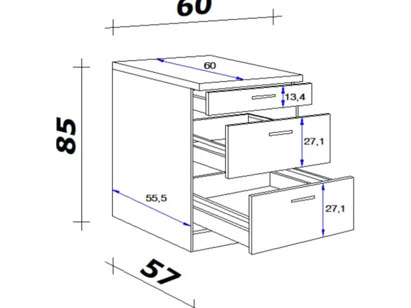 Sale Küchen-Auszugsunterschrank Vintea 60cm Magnolie-Lancelot Oak Küchenschränke