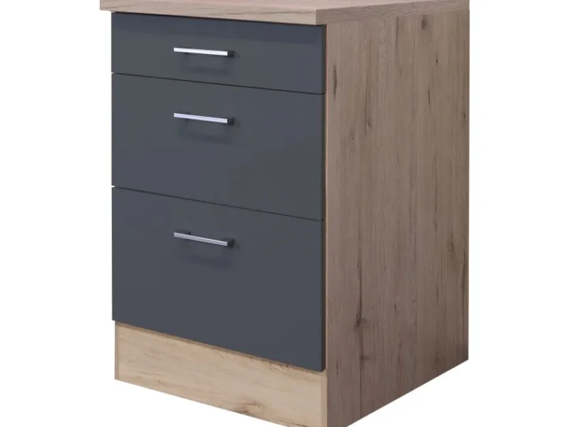 New Küchen-Auszugsunterschrank Morena 60cm Basaltgrau - San Remo Küchenschränke