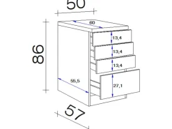 Flex-Well Exclusiv Küchenschränke<Küchen-Auszugschrank Orlando 50cm Kaschmir Glanz-Sonoma Eiche
