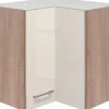 New Flex-Well Exclusiv Küchen-Eck-Hängeschrank Orlando 60 cm x 60 cm Kaschmir Glanz