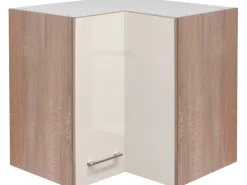 New Flex-Well Exclusiv Küchen-Eck-Hängeschrank Orlando 60 cm x 60 cm Kaschmir Glanz