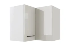 Hot Küchen-Eck-Hängeschrank Lund 60x60cm Lichtgrau gl.-Rauchgrau Einbauküchen|Küchenschränke