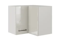 Hot Küchen-Eck-Hängeschrank Lund 60x60cm Lichtgrau gl.-Rauchgrau Einbauküchen|Küchenschränke