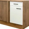 Küchen-Eck-Unterschrank Vintea 110x60cm Magnolie-Lancelot Oak Küchenschränke