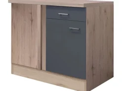 Sale Flex-Well Exclusiv Küchen-Eck-Unterschrank Morena 110x60cm Basaltgrau - San Remo