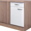 Sale Flex-Well Exclusiv Küchen-Eck-Unterschrank Valero 110 cm x 60 cm Hochglanz Weiß