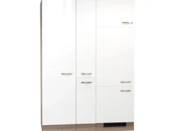 Outlet Küchenerweiterung Valero 140 cm Hochglanz Weiß Kühlschränke