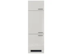 Flex-Well Exclusiv Kühlschränke|Küchenschränke<Küchen-Geräteschrank Lund 60cm 200cm Lichtgrau Gl.-Rauchgrau