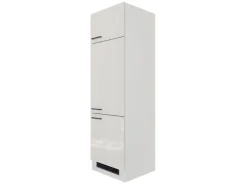 Flex-Well Exclusiv Kühlschränke|Küchenschränke<Küchen-Geräteschrank Lund 60cm 200cm Lichtgrau Gl.-Rauchgrau