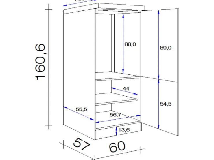 Sale Flex-Well Exclusiv Küchen-Geräteumbauschrank Valero 60 cm Hochglanz Weiß