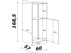 Clearance Flex-Well Exclusiv Küchen-Geräteumbauschrank Vintea 60cm Magnolie matt - O.