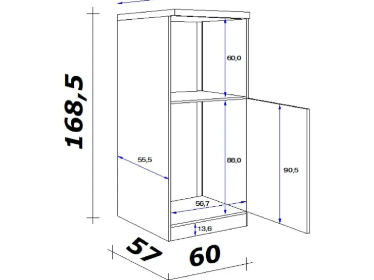 Clearance Flex-Well Exclusiv Küchen-Geräteumbauschrank Vintea 60cm Magnolie matt - O.