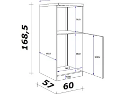 Outlet Küchen-Geräteumbauschrank Joelina 60 cm Weiß Küchenschränke