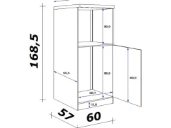Best Küchen-Geräteschrank Cara 60cm (H169cm) Schilfgrün-Artisan Küchenschränke