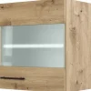 Sale Küchen-Glas-Oberschrank Cara 50cmx55cm Artisan Eiche Küchenschränke