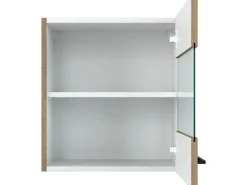 Sale Küchen-Glas-Oberschrank Cara 50cmx55cm Artisan Eiche Küchenschränke