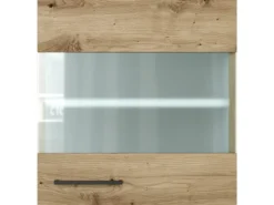 Sale Küchen-Glas-Oberschrank Cara 50cmx55cm Artisan Eiche Küchenschränke