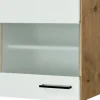 Online Flex-Well Exclusiv Küchen-Glas-Oberschrank Vintea 50cm Magnolie-Lancelot Oak