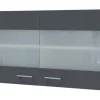 Discount Flex-Well Exclusiv Küchen-Glas-Oberschrank Morena 100cm Basaltgr.-San Remo Eiche